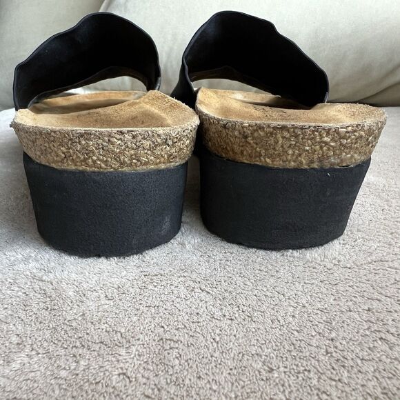 Naot Alana Black Slide Cork Wedge Sandal Women EU 40 US 8.5-9 Comfort Casual - Picture 9 of 13